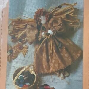 Plain Jane Creations 118 Pattern Button Winged Angel 11" Uncut Craft Folk Art